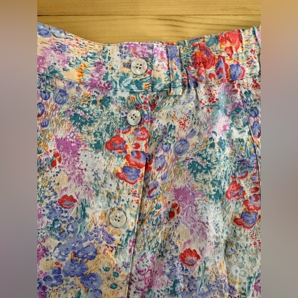 Vintage Women’s Lady Foot Locker Deadstock Floral Button Cotton Slit Ankle Skirt - Picture 3 of 7